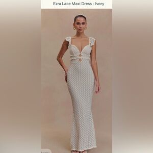 Ezra Ivory Lace Gown MESHKI NWT